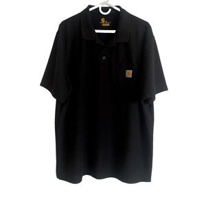 Carhartt Mens Shirt Size XL Black Original Fit Short Sleeve Pocket Polo K570